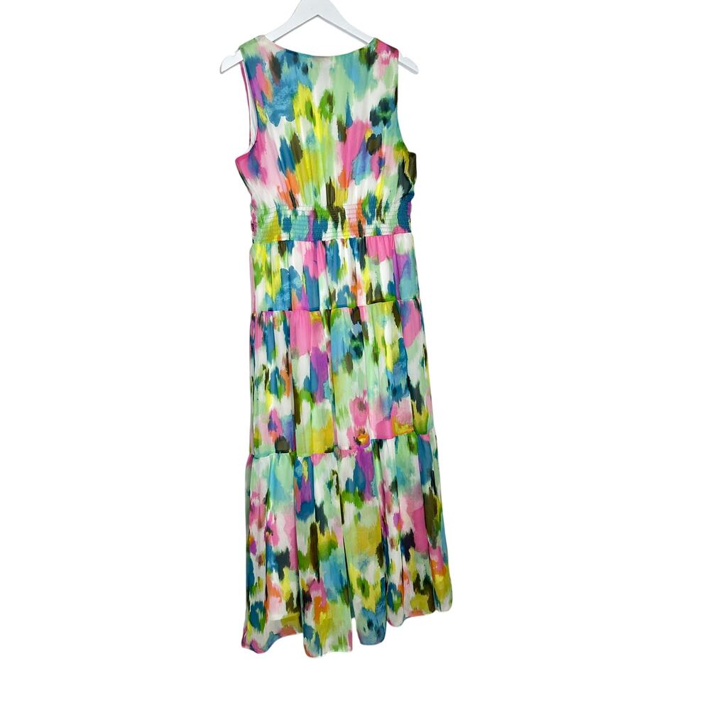 Maison Tara Colorful Size 14 Flowy Unique Vacation Euro Summer Dress Maxi Dress - Picture 2 of 9